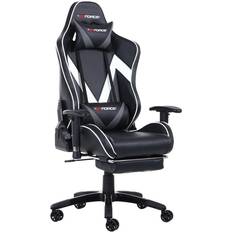 Gtforce formula white leather racing sports office chair in black and white