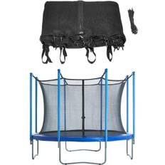 Cheap Trampolines Upper Bounce 8ft Trampoline Replacement Enclosure Surround Safety Net Protective Inside Netting with Adjustable Straps Compatible with 8 Straight Poles or 4
