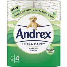 Recycled Packaging Toilet & Household Papers Andrex Ultra Care Toilet Rolls 4-pack