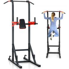 Gymax Multi-function Power Tower Dip Station for Full-body