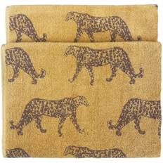 furn. Leopard Animal Jacquard Bath Towel Gold