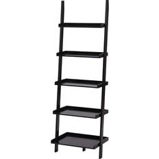 Charles Bentley Tall Wooden 5 Rung Storage Ladder Black