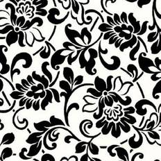 White Self-adhesive Decorations Damask Black Sticky Vinyl FAB10247 Adhesive Film