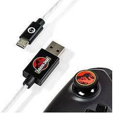 Numskull Official Jurassic Park Led Micro Usb Cable & Thumb Grips Ps4 And Xbox One