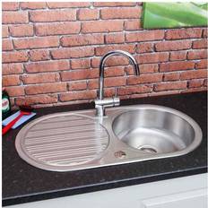 Sauber Steel Inset Round Kitchen Sink Single Bowl