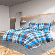 vidaXL sengetøj 135x200 bomuld Duvet Cover Blue, Grey (200x200cm)