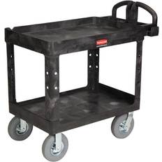 Rubbermaid Heavy-Duty Utility Cart, Two-Shelf, 25-7/8w x 45-1/4d x 37-1/8h, Black
