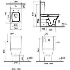 Vitra Kerala Square Smooth Flush Fully Shrouded Close Coupled Toilet Pan Cistern & Soft Close Seat