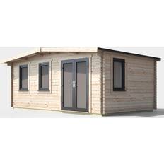 Power Grey Outbuildings power Sheds 12 Door Apex Chalet Log Cabin (Building Area )