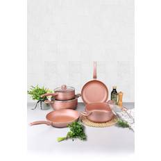 Cermalon 5 Pc. Rose Set Cookware Set with lid