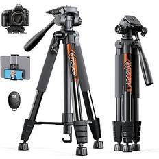 Kingjoy 75" Camera Tripod for Canon Nikon Lightweight Aluminum DSLR Camera Stand with Carry Bag Universal Phone Mount and Wireless Remote Max Load 5kg