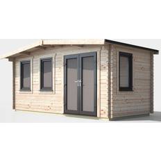 Power Grey Outbuildings power Sheds Hand Door Apex Chalet Log Cabin (Building Area )