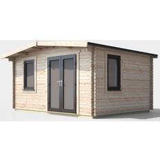 Power Grey Sheds power Sheds 12 Door Apex Chalet Log Cabin (Building Area )