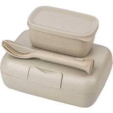 Koziol Candy Ready Set Lunchbox och bestick 3 delar Beige