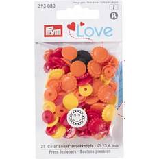 Prym Love Color Snaps Trykknapper Plast Blomst 13,6mm Ass. Rød/Orange