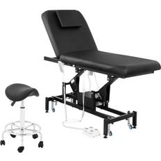 Physa Elektrisk massagebänk Lyon Black sadelstol Frankfurt svart Set LYON BLACK SET-1