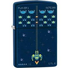 Zippo Pixel Game Design Matte Navy Windproof Pocket Lighter 49114