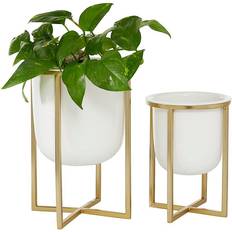 Deco 79 CosmoLiving Cosmopolitan Planters White Planter