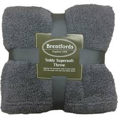 Large Teddy Fleece Blankets Black, Grey