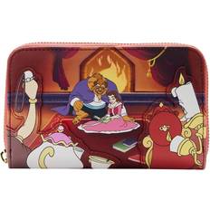 Loungefly Beauty and the Beast Fireplace Scene Zip Around Wallet - Red