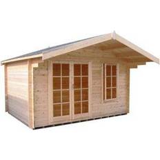 Shire Cannock 12X10 Toughened Glass Apex Tongue Groove Wooden Cabin