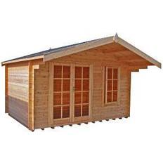 Shire Cannock 12X8 Toughened Glass Apex Tongue Groove Wooden Cabin