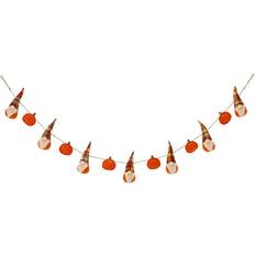 GlitzHome 6 ft. Fall Fabric Gnomes Garland