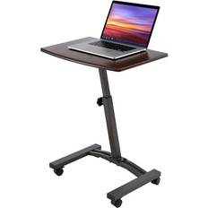 Seville Classics AIRLIFT 20.5 to 33 Mobile Laptop Computer Desk Cart Walnut WEB162