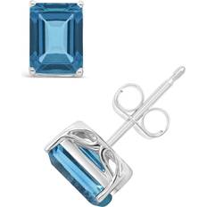 Macy's Sterling 3.60 cttw London Topaz Stud Earrings