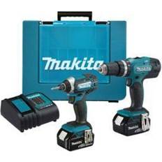 Makita Lxt 18V 4Ah Li-Ion Cordless Combi Drill & Impact Driver Dhp453 & Dtd152