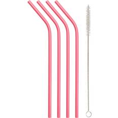 Drink Pink Reusable Metal Straws Set of 4