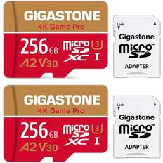 Gigastone 4K Game Pro MicroSDXC Class 10 UHS-I U3 4K V30 A2 100/60 MB/s 256GB +SD Adapter 2-Pack