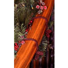 Haute Decor 20 in. Artificial Burgundy Decorative Garland Ties