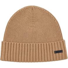 Hugo Boss Beige Headgear Hugo Boss Virgin Wool Beanie