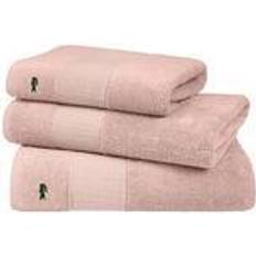 Lacoste Croco Håndklæde, Rose Pâle Guest Towel Pink, White