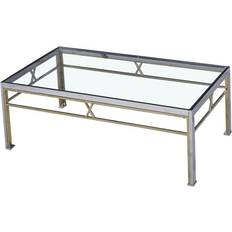 Glass Small Tables Dkd Home Decor Crystal Steel Silver Small Table 60x110cm