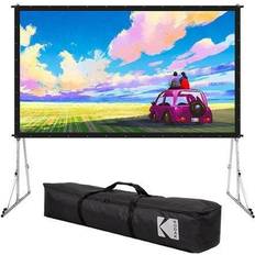 Kodak 120” Portable Dual Projector Screen w/ Stand & Carry Case, Front & Rear Projection for Indoor & Outdoor Movies Gray