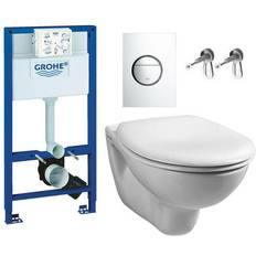 Grohe Rapid 1m Dual Flush Cistern Frame 38765 Nova Plate & Wal Hung Toilet Pan