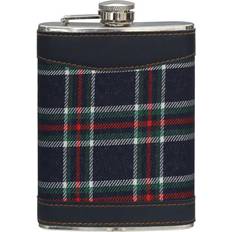 Premier Housewares 8oz Stainless Steel Blue Tartan Hip Flask Storage Container Hip Flask