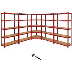 1 x Corner Racking Garage Shelving 4 x 90cm Bays Metal Heavy Duty MDF Shelves