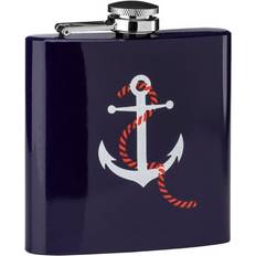 Premier Housewares Hip Flask Anchor Design with Blue Finish Hip Flask