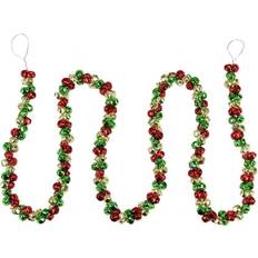 Northlight 5 ft. Red Green and Gold Jingle Bell Christmas Garland