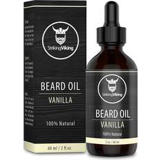 Vanilla Beard Oil (Large 2 oz. 100% Natural Beard Conditioner with Organic Argan and Jojoba Beard Oils with Vanilla Scent Softens, Moisturizers, and Strengthens Beard Growth by Striking Viking
