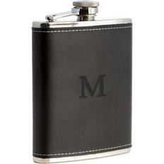 Bey-Berk Stainless Steel & Leather Flask - Black Hip Flask