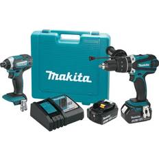 Makita LXT 18 V Cordless Brushed 2 Tool Hammer Drill and Impact Driver Kit