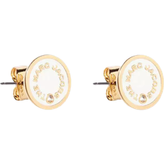 Beige Earrings Marc Jacobs The Medallion Studs Earrings - Gold/Beige /Transparent