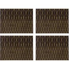 Premier Housewares Set of 4 Geome Prism Place Mat Gold, Black