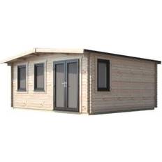 Power Sheds 16 16ft Right Hand Door Apex Chalet Log Cabin (Building Area )