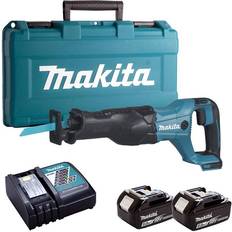 Makita Battery Reciprocating Saws Makita DJR186Z 18V Reciprocating Sabre Saw with 2 x 5.0Ah Batteries & Charger in Case:18V