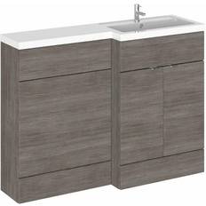 Hudson Reed Fusion RH Combination Unit with 600mm WC Unit 1200mm Wide Brown Grey Avola